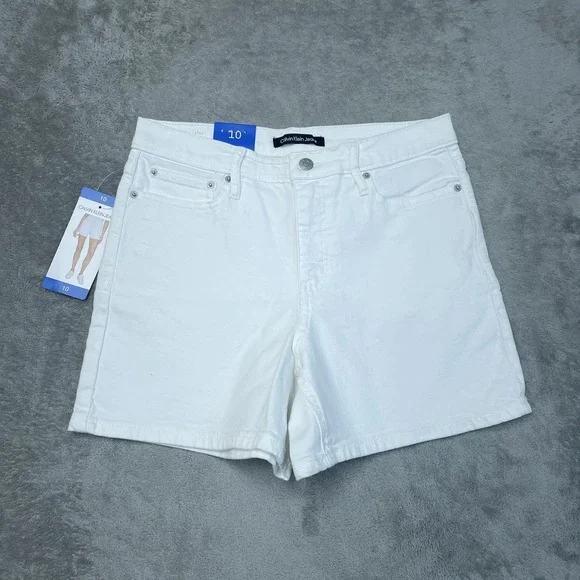 Calvin Klein Women's Size 10 Shorts White Cotton Blend e0689 - Picture 2 of 5